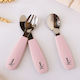 Kiokids Baby Cutlery Set made of Silicone for 6+ months Pink 3pcs