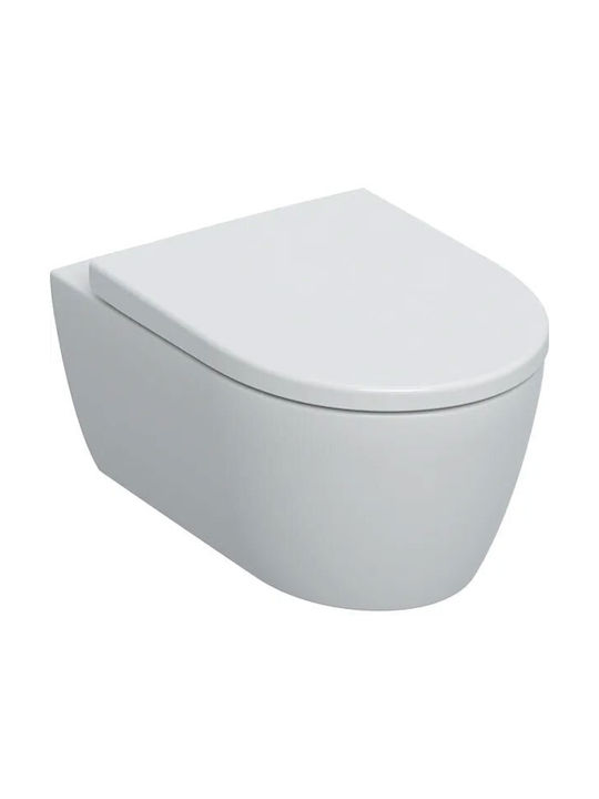 Geberit Wandhängende Toilette mit Deckel Sanftes Schließen Weiße