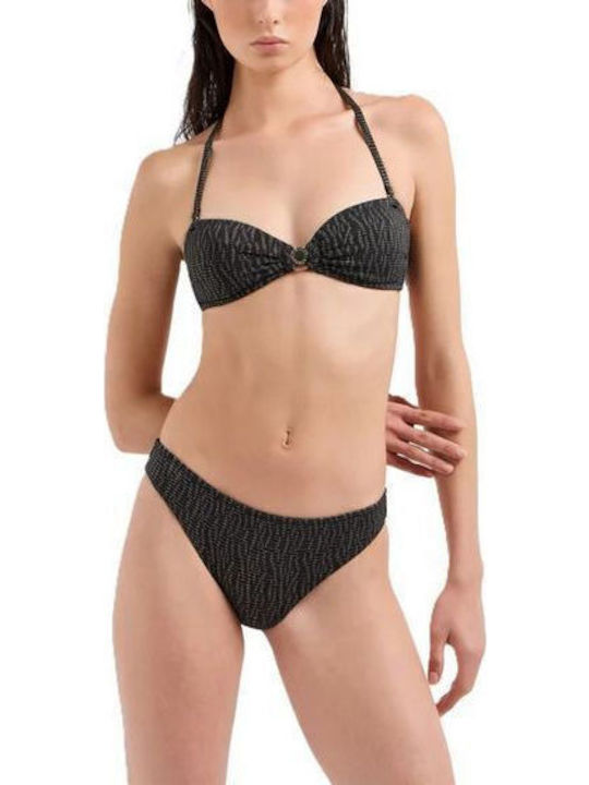 Bikini Set Strapless Top & Slip Bottom Black