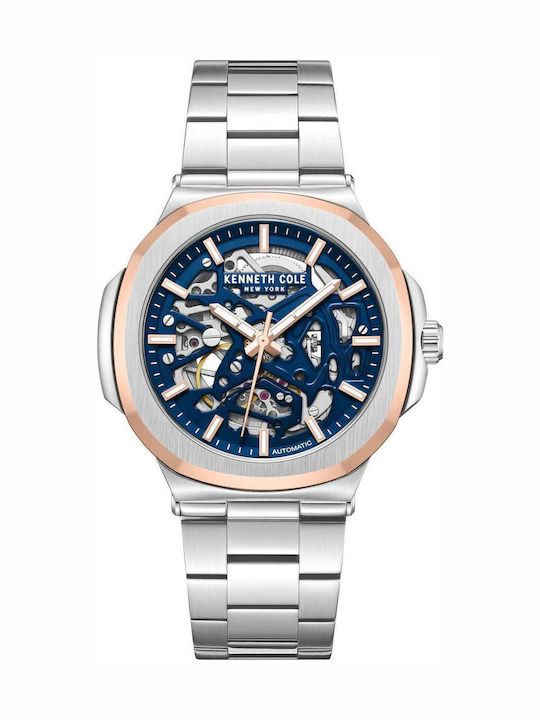 Kenneth Cole Ανδρικό Ρολόι Αυτόματο με Ασημί Μεταλλικό Μπρασελέ