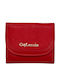 Small Leather Women's Wallet Classic with RFID Red