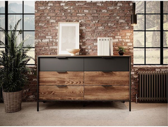 Συρταριέρα Креватокамарас от Дърво и Метал Flodale 100 Anthracite, Chestnut 138x40x82бр