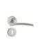 Import Hellas Lever Middle Door with Rosette Pair Nickel Matte