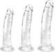 SMD Vanguard Set of 3 (18 / 21 / 23cm) Glass Dildo With Suction Cup Clear