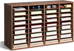 Vevor Wood Literature Organizer 36 Διαμερισμάτων Αφαιρούμενα Ράφια Σκούρο Καφέ