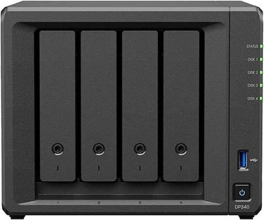 Synology DP340 NAS Tower με 4 θέσεις για HDD και 2 θύρες Ethernet