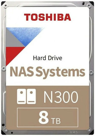 Toshiba N300 Nas 8TB HDD Σκληρός Δίσκος 3.5" SATA III για NAS HDWG780EZSTA
