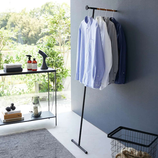 Yamazaki Tower Wall Mounted Metallic Black Freestanding Coat Rack