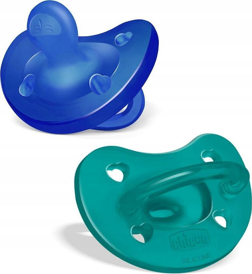 Chicco Soft Биберони Силикон Син за 16-36 месеци 2бр