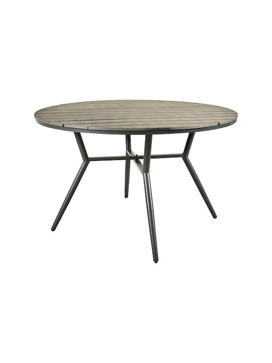 Masa pentru spații exterioare Polywood cu schelet din aluminiu Appa Cărbune de lemn 120x120x74buc