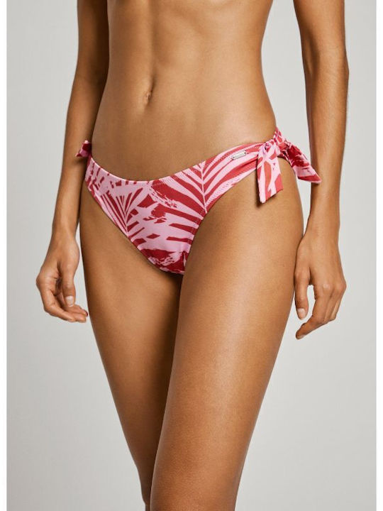 Leaf Knot Slip Bikini Inferioare Roșii