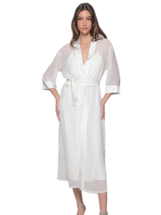 Milena by Paris Summer Bridal Women's Robe Ivory 005368-Ivory