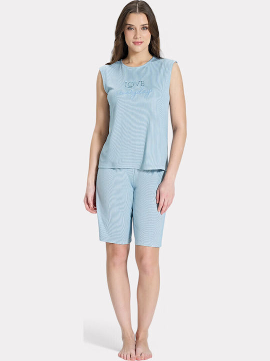 Pijadore Summer Women's Pyjama Set Light Blue