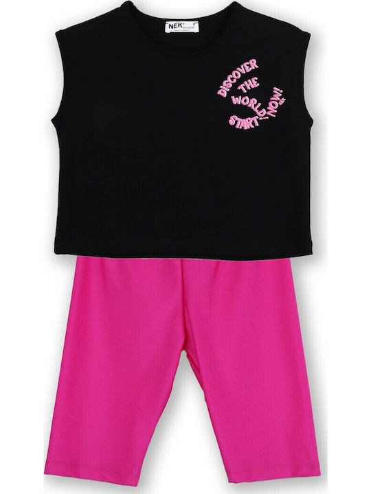 Kids' Set with Leggings Summer 2pcs Black