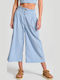 Women's Fabric Trousers Loose Fit Light Blue