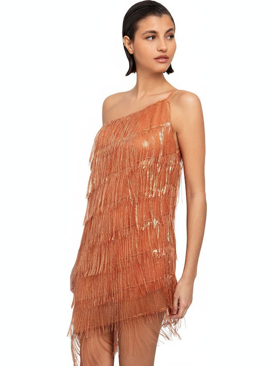 Summer Mini Evening Dress Peach