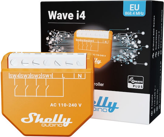 Shelly Smart Switch 4 Καναλιών Wi-Fi & Z-Wave (με Ουδέτερο)