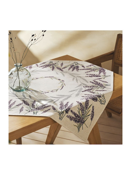 Gofis Home Καρέ Τραπεζομάντηλο Lavender 283 90x90εκ.