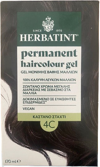 Herbatint Βαφή Μαλλιών Χωρίς Αμμωνία 4c Καστανό Σταχτί 170ml