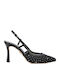 Leder Pumps mit Hochem Absatz Schwarz