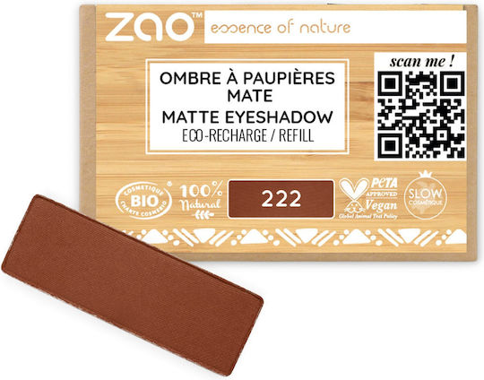 Zao Organic Makeup Eye Shadow Matte in Solid Form 222 Purplish Brown 1.3gr