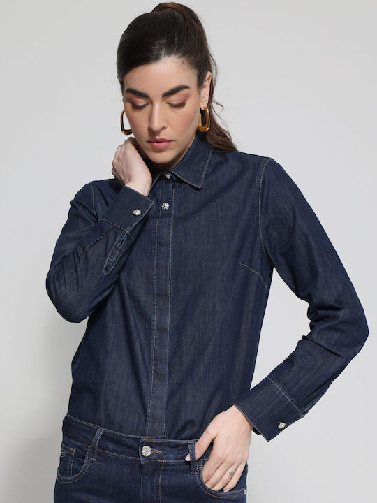 Μακρυμάνικο Γυναικείο Πουκάμισο Dark Blue