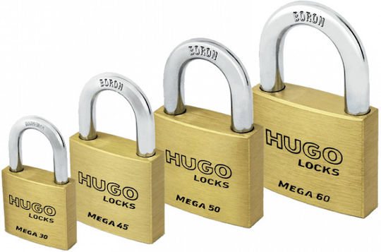 Hugo Locks Line Bronze Vorhängeschloss Messing mit Schlüssel 25mm 1Stück