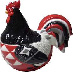 Borcan de biscuiți ceramic de Paște Cocoș Roșu 22cm Borcan de biscuiți ceramic de Paște Cocoș Roșu 22cm