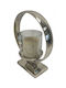Inart Candle Holder Metal in Silver Color 22x11.5x28cm 1pcs