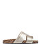 Flache Sandalen für Damen Flatforms in Gold Farbe