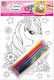 Pre-designed 6 Sheets Moxy A4 6 Colored Pencils Unicorn Cc15058a