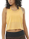 Sense Aero Γυναικείο Αθλητικό Crop Top Αμάνικο Fast Drying Κίτρινο