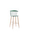 Табуретка Бар с гръбнак от полипропилен Light Green 48x52x75бр