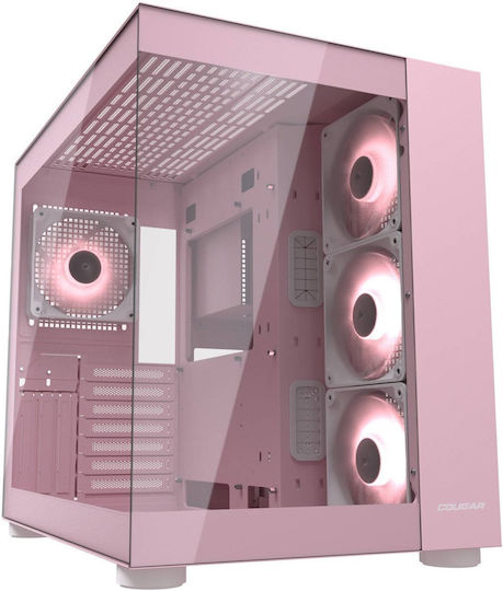 Cougar FV150 RGB Gaming Midi Tower Κουτί Υπολογιστή με Πλαϊνό Παράθυρο Ροζ