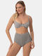 Bikinihosen Boxer Hohe Taille Graue