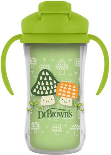 Dr. Brown's Baby Cup with Handles and Straw made of Plastic Green 300ml