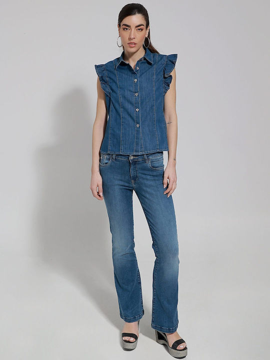 Damenjeans Schlaghose Blue