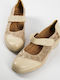 Platforme dama Închis Toe Velcro Bej