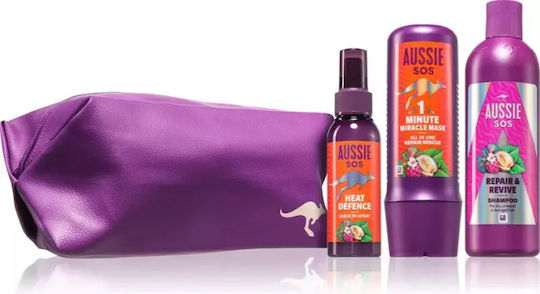 Aussie Σετ Περιποίησης & Styling Μαλλιών Αναδόμησης & Θρέψης για Ταλαιπωρημένα Μαλλιά με Σαμπουάν, Μάσκα & Θερμοπροστασία 3τμχ
