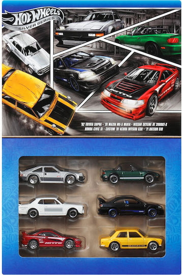 Hot Wheels Cars Set Silver Series Streets Japan Vehicle Set Scale 1:64 For 3+ Years Old