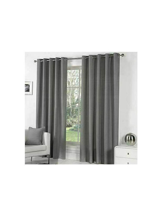 Sidi Home Plast Decotelia Vorhänge Verdunkelung mit Grommets Grau 140x260cm