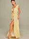 Empress Damen Maxi Kleid Strand Yellow.