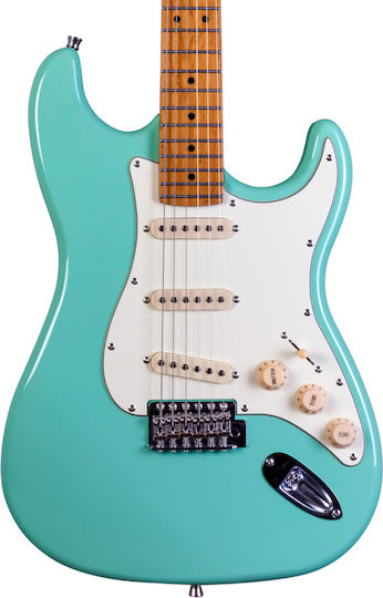 Jet Guitars Elektrische Gitarre Stratocaster mit SSS Tonabnehmerkonfiguration Grün