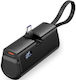 Vention Power Bank 4800mAh 22,5W Mit USB-C Ausgangsanschlüsse Schnellladung LED Anzeige