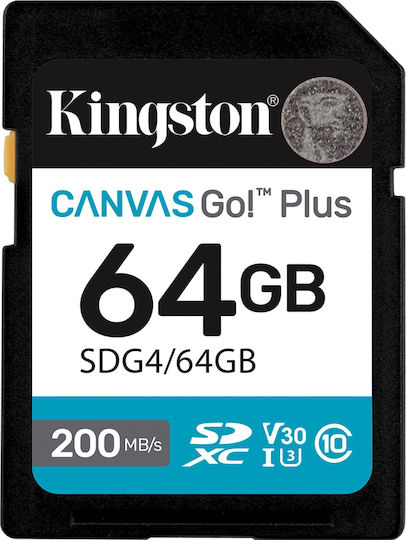 Kingston Canvas Go Plus SDXC 64GB U3 V30 UHS-I