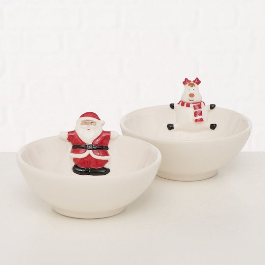 Artekko Weihnachtlich Schale Keramik Weiß D12cm.