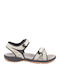 Leder Flache Sandalen für Damen Sportlich Hellbeige
