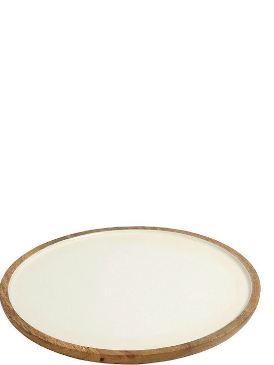 Espiel Lemnos Rotund Tavă de Servire în Culoare Alb 30x30x2cm AKB109 1buc