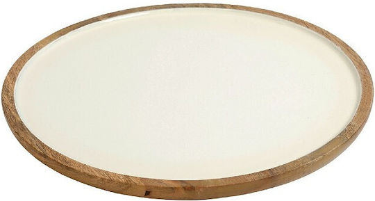 Espiel Holz Rund Serviertablett in Weiß Farbe 30x30x2cm AKB109 1Stück