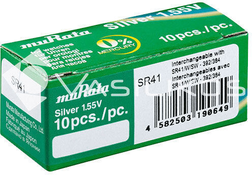 Murata Batterie Alkalisch für Uhren SR41 / LR41 1.5V 1Stück
